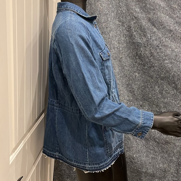 J Jill DENIM WOMENS Large Petite Button Up 100% Cotton Slip On Jean Jackets - Picture 4 of 16